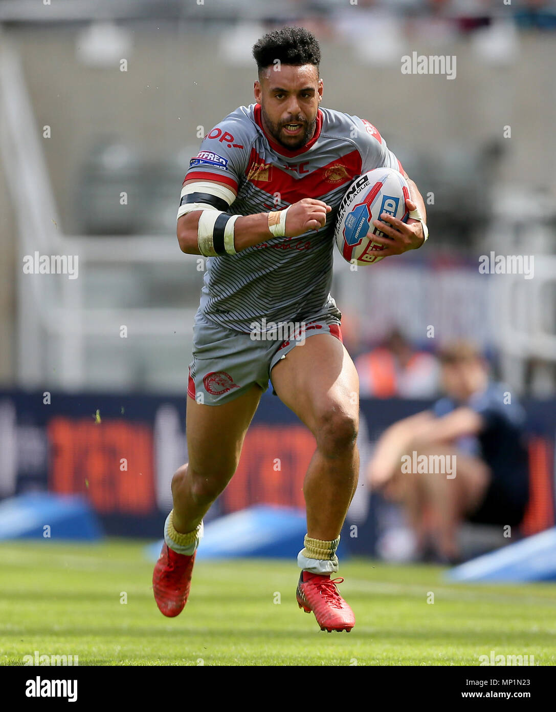 Catalan Dragons Jodie Broughton in action during the Betfred Super League, Magic Weekend match at St James' Park, Newcastle. PRESS ASSOCIATION Photo. Picture date: Sunday May 20, 2018. See PA story RUGBYL Salford. Photo credit should read: Richard Sellers/PA Wire. RESTRICTIONS: Editorial use only. No commercial use. No false commercial association. No video emulation. No manipulation of images. Stock Photo