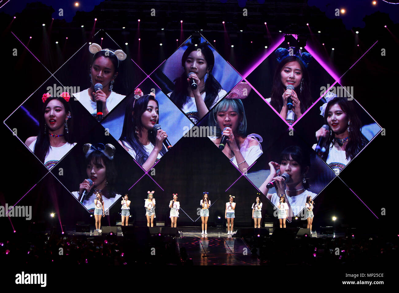 Seoul South Korea 21st May 18 Twice Concert Twice Holds A Concert In Seoul On May 18 In This Photo From Management Agency Jyp Entertainment It Was The Last Of The
