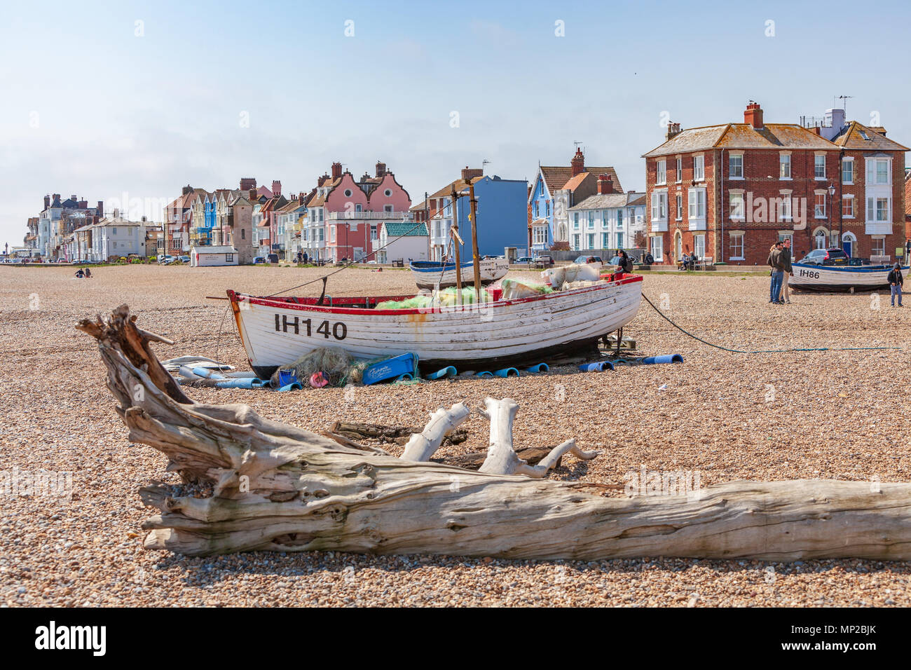 view along the seafront aldeburgh suffolk uk Stock Photo