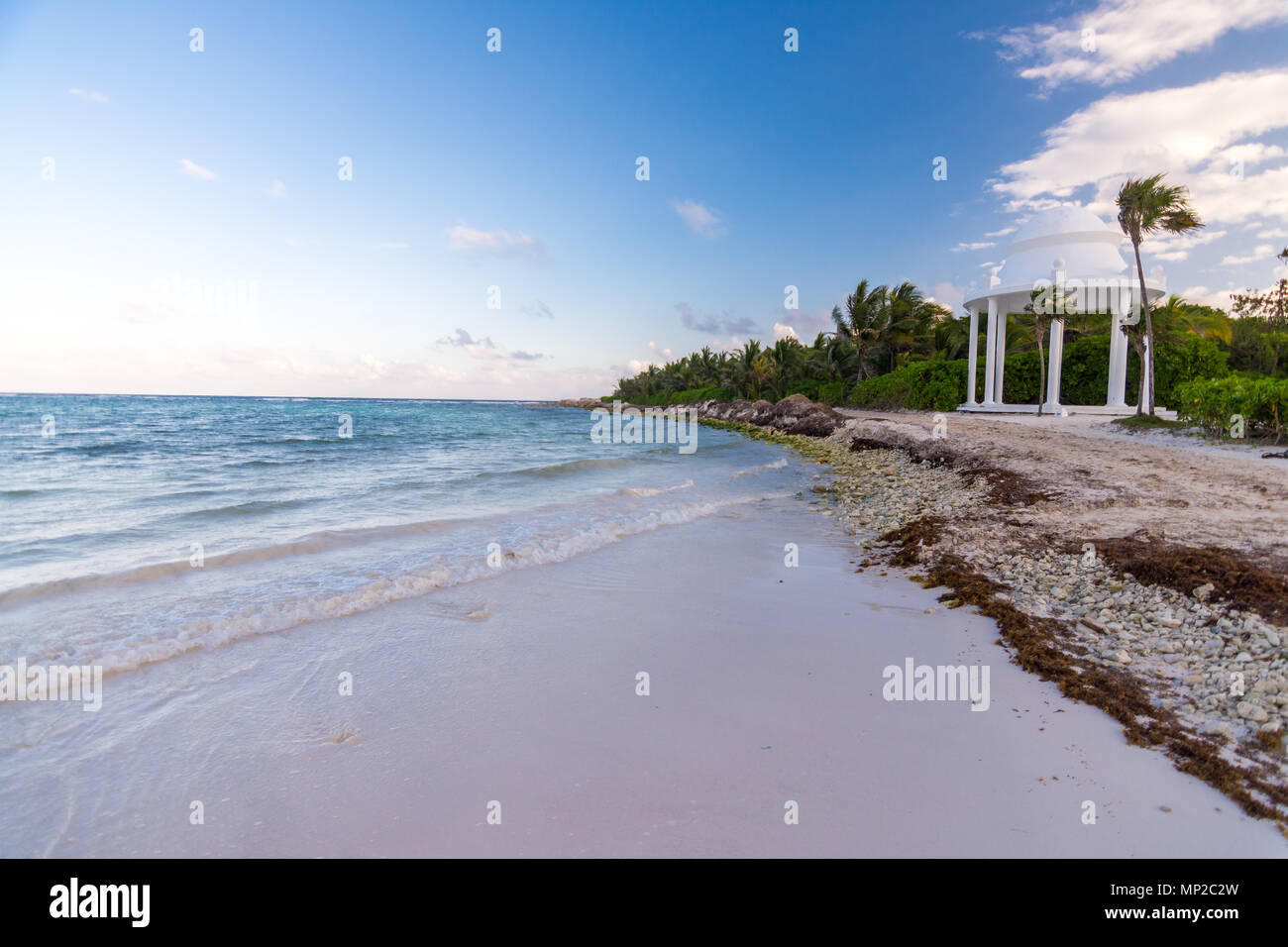 Beach at riviera maya near Cancun and Tulum in Mexico on a sunny afternoon Stock Photo
