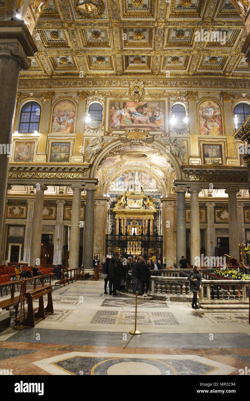 View across the nave and into the Chapel in Basilica of Santa Maria Maggiore (Papal View across the nave and into the Chapel in Basilica of Santa Maria Maggiore (Papal