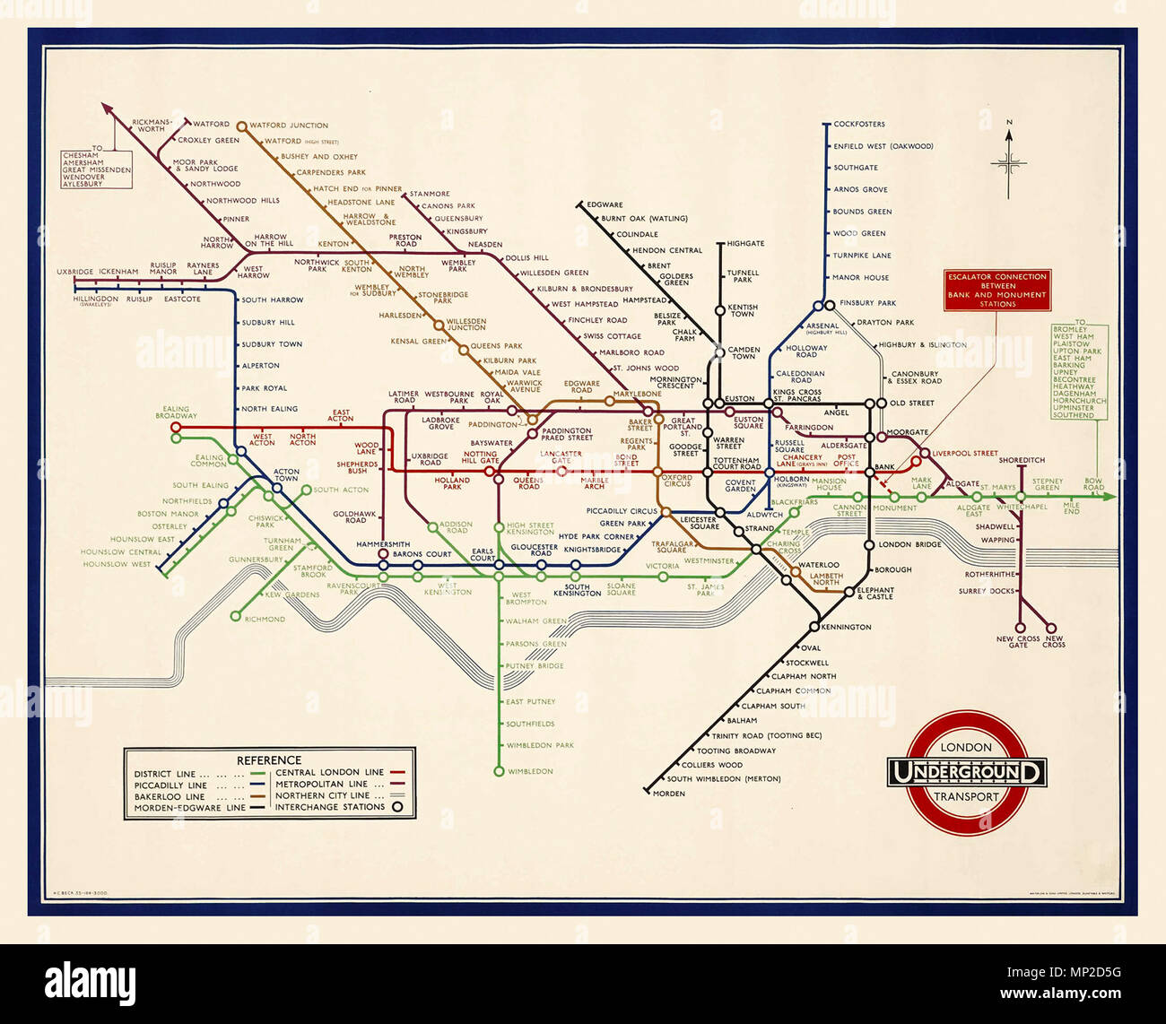 London Underground Original Tube Map Northern Line Diagram Art 