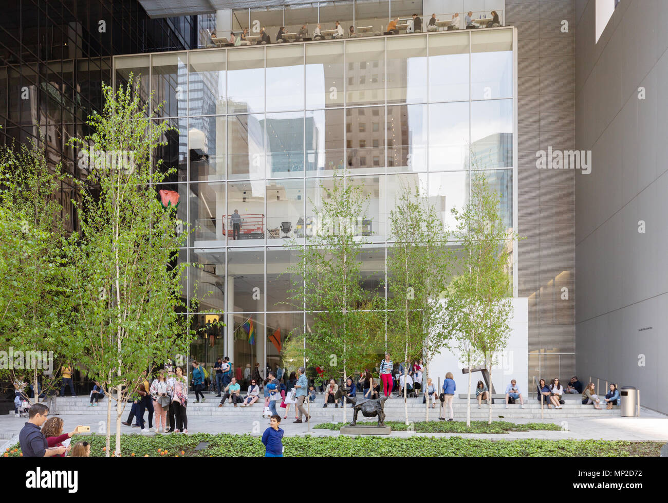 Visitors in the MoMA Sculpture Garden, Museum of Modern Art, New York city, USA Stock Photo
