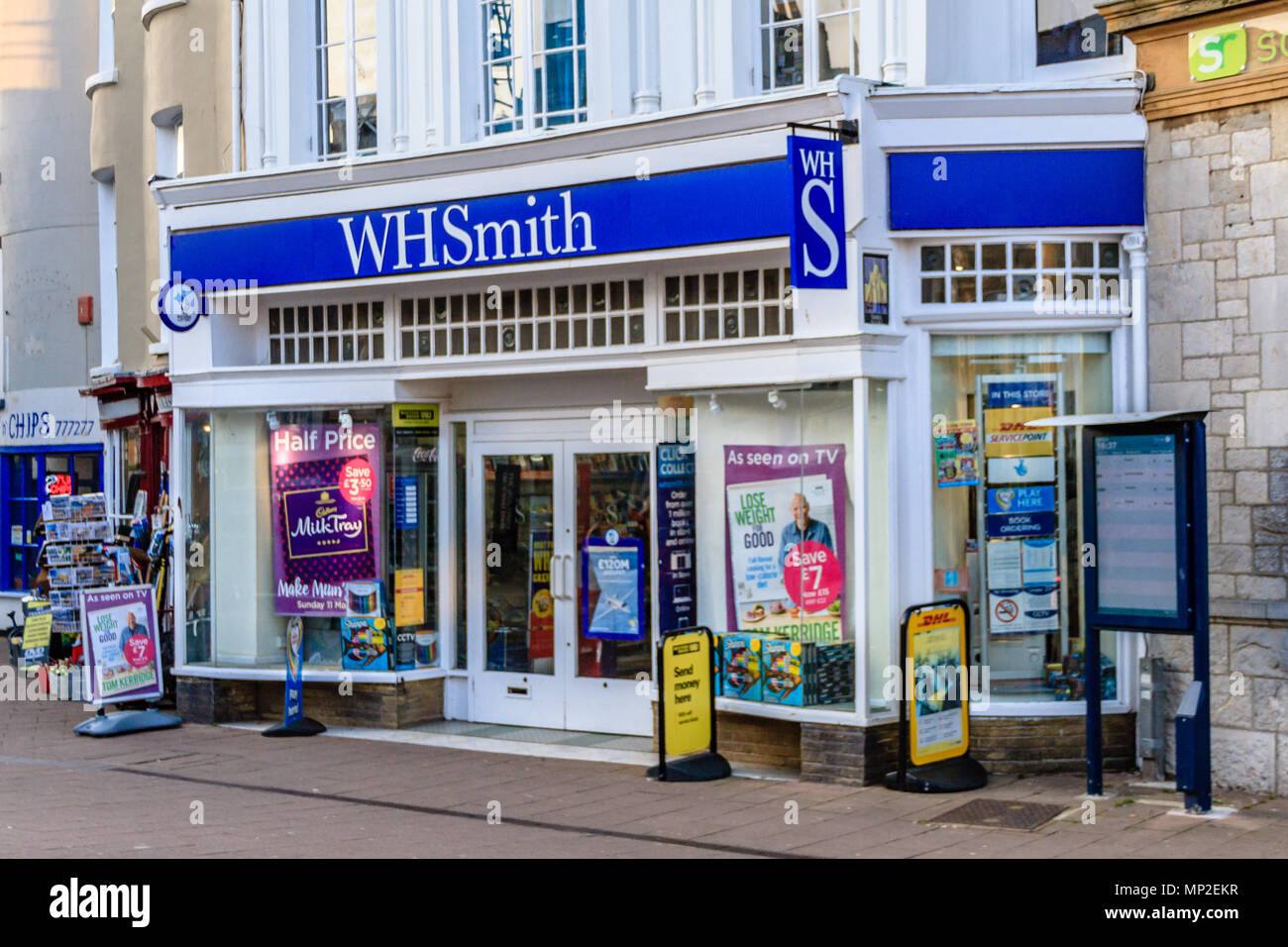 Exterior Of Teignmouth Whsmith High Street News Agency Shop Devon Feb 2018 Stock Photo Alamy