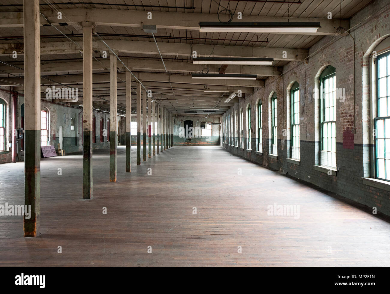 An empty factory in Patterson, NJ Stock Photo