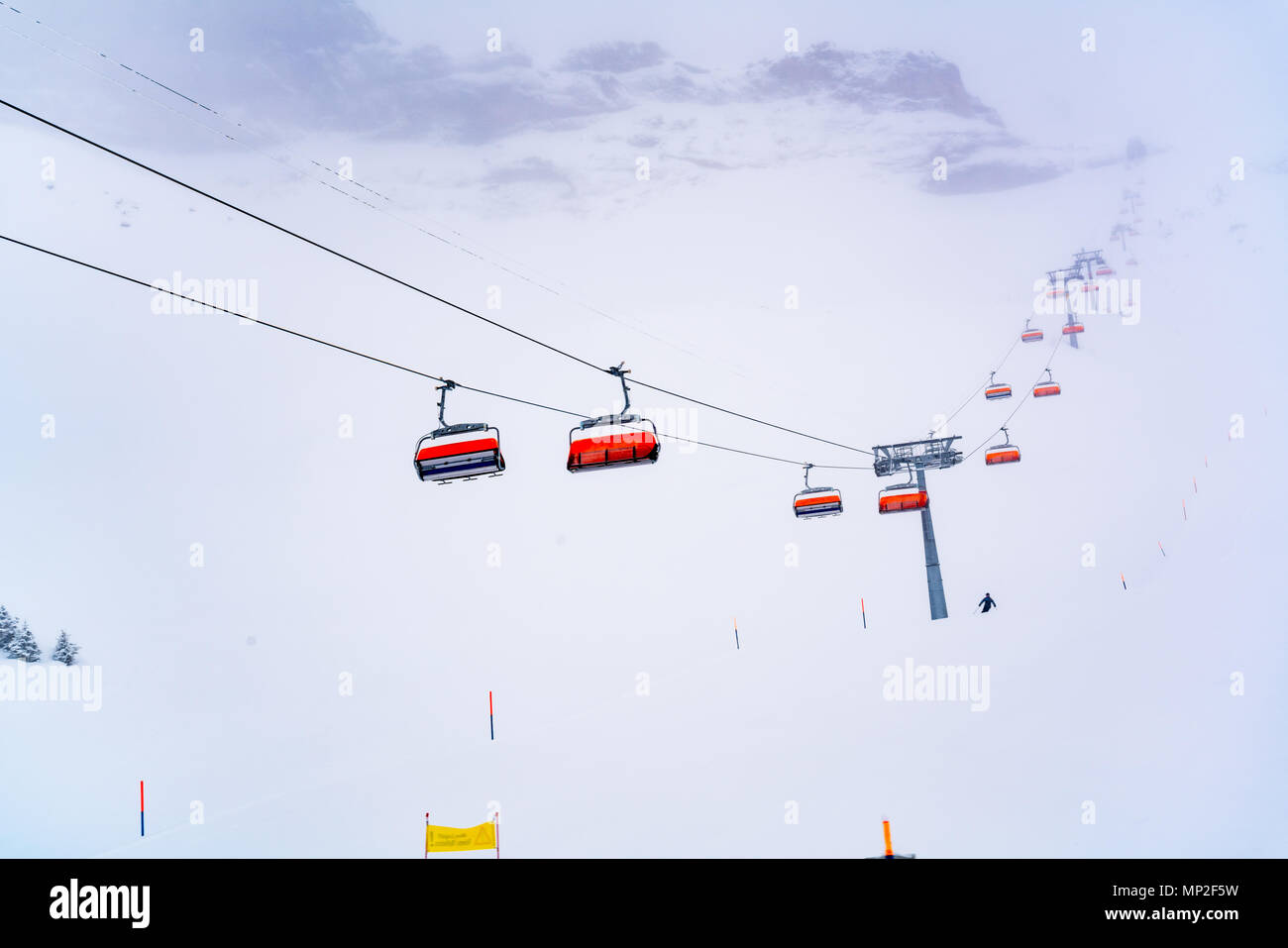 Ski lift leading to Eiger nordwand ski resort and camping in Grindelwald,  Switzerland Stock Photo - Alamy
