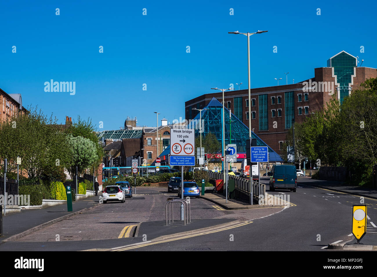 Intu shopping centre viewed from the lower high street, Watford