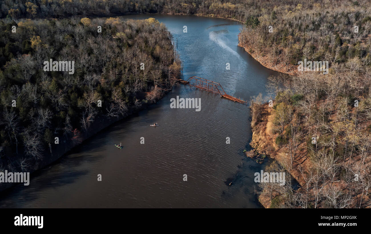 A drone image taken in Arkansas, USA Stock Photo