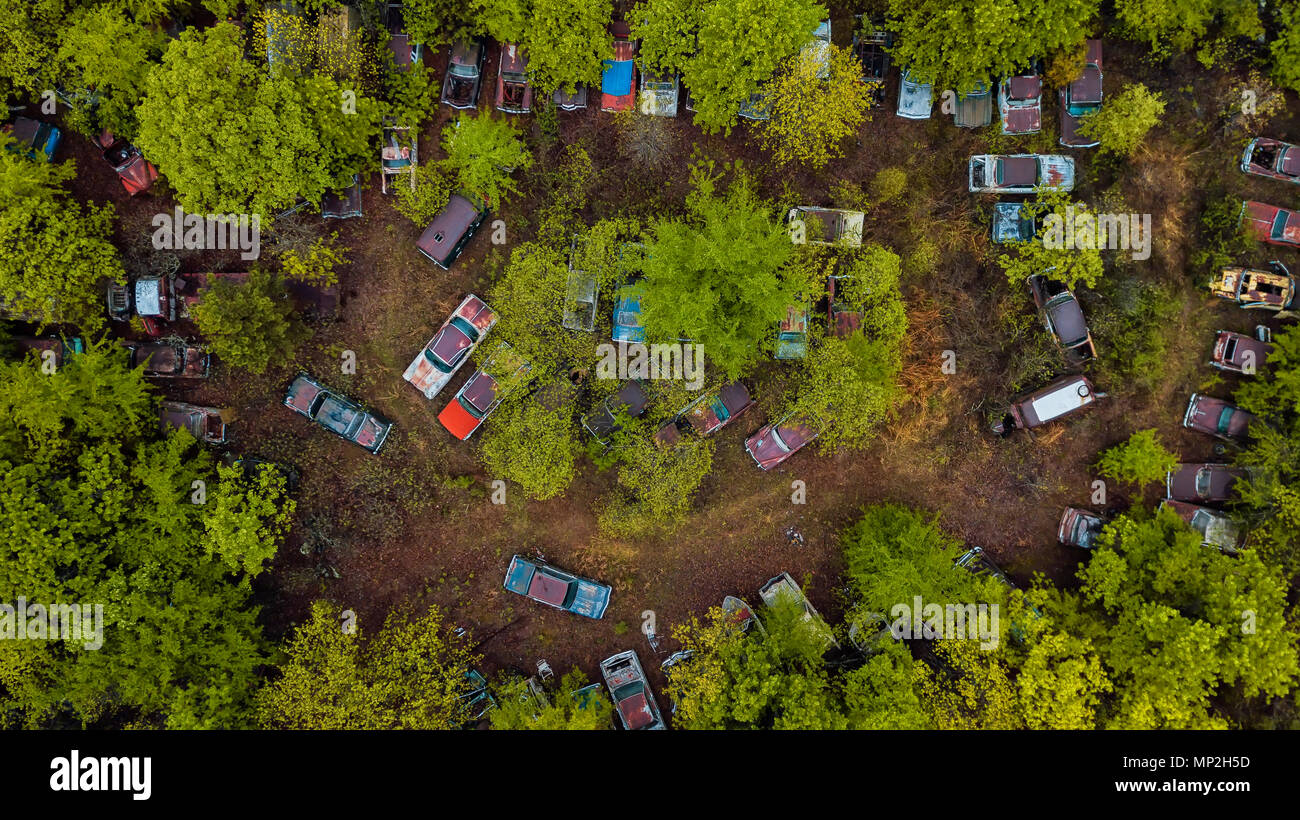 A drone image taken in Arkansas, USA Stock Photo