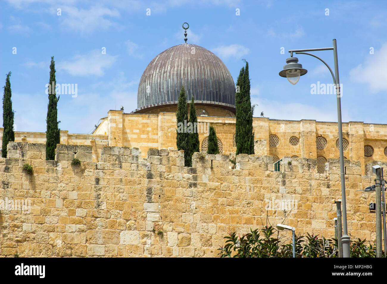 The dome of the famous Al Agsa Mosque in the City of Jerusalem the third most holy place in the world according to Islamic tradition Stock Photo