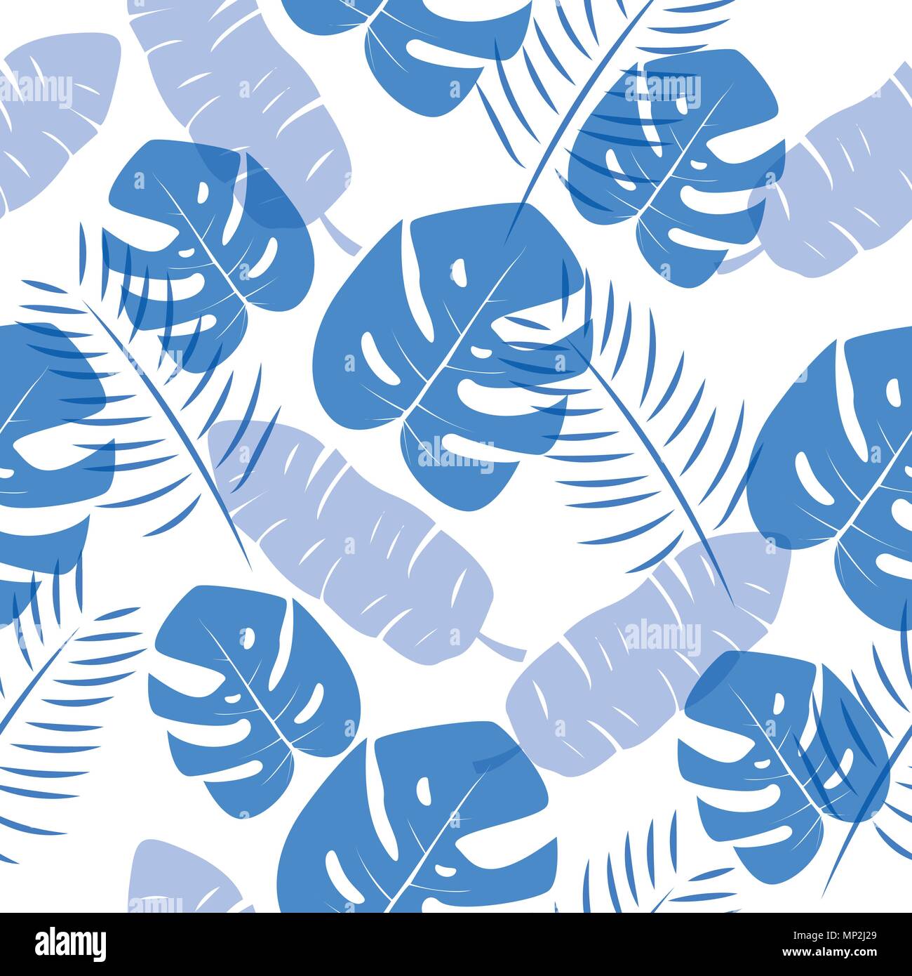 Tropical leafs seamless pattern for textile design. Stock Vector