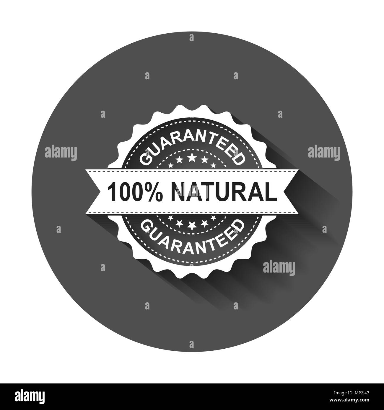100 Natural Grunge Rubber Stamp Vector Illustration With Long Shadow