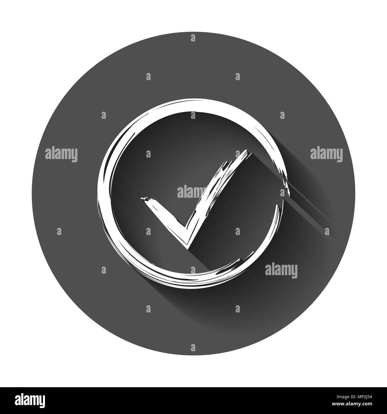 Check marks ok, accept icon. Business concept vector illustration with long shadow. Yes checkmark symbol. Stock Vector