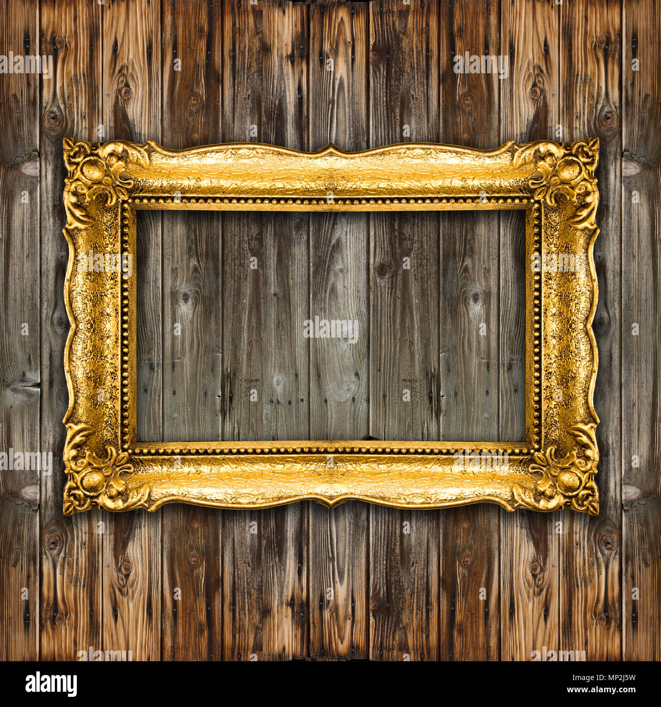 Old wooden picture frame on the wall hi-res stock photography and ...