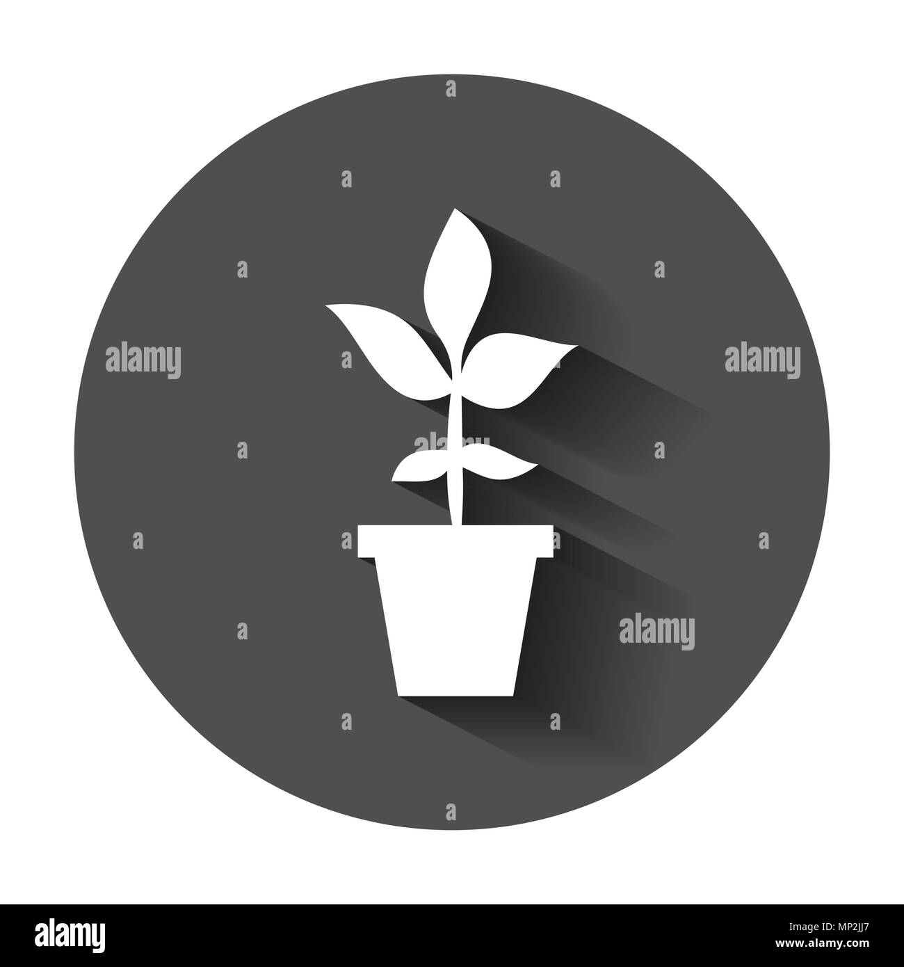 Long leaf icon flat Black and White Stock Photos Images Alamy