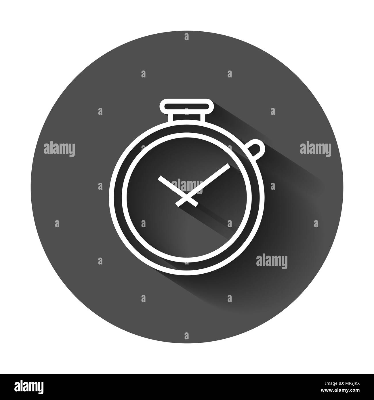 Clock timer icon in flat style. Time alarm illustration with long ...