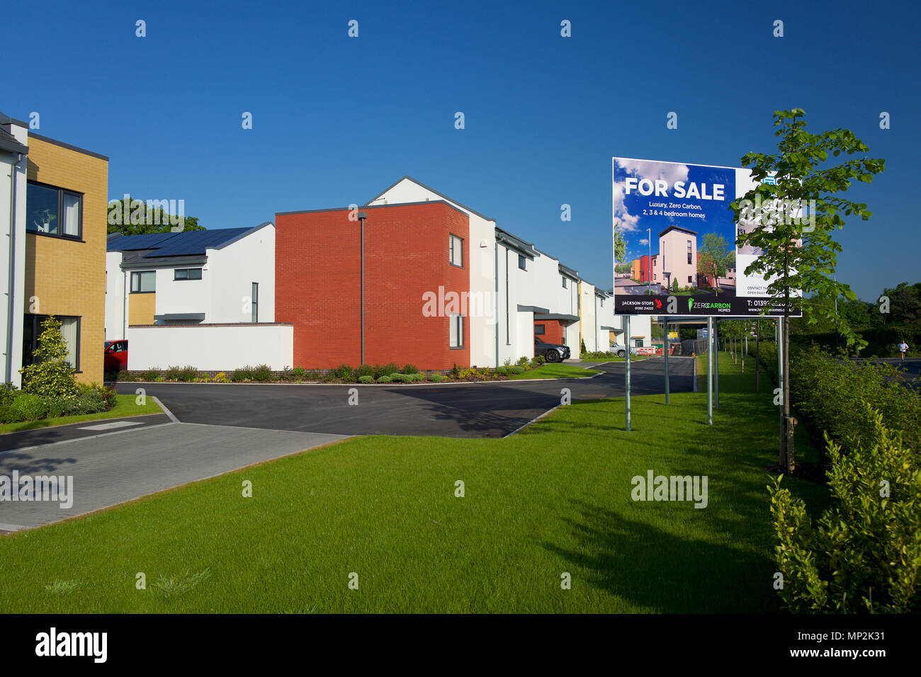 New Eco Homes for sale, Devon UK Stock Photo Alamy