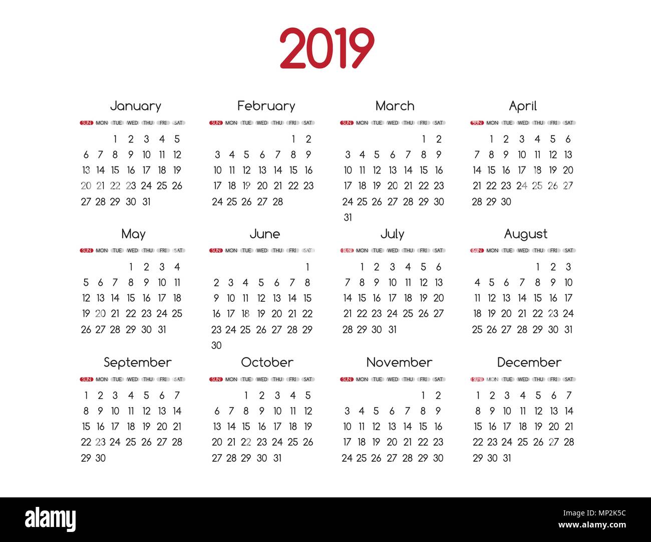 Simple 2019 Year Calendar Stock Photos & Simple 2019 Year Calendar Stock Images - Alamy1300 x 1081