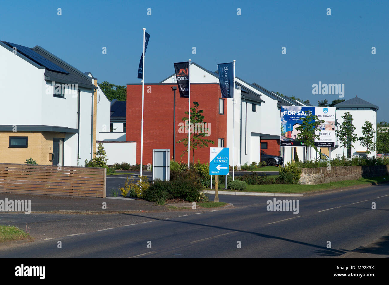 New Eco Homes for sale, Devon UK Stock Photo Alamy