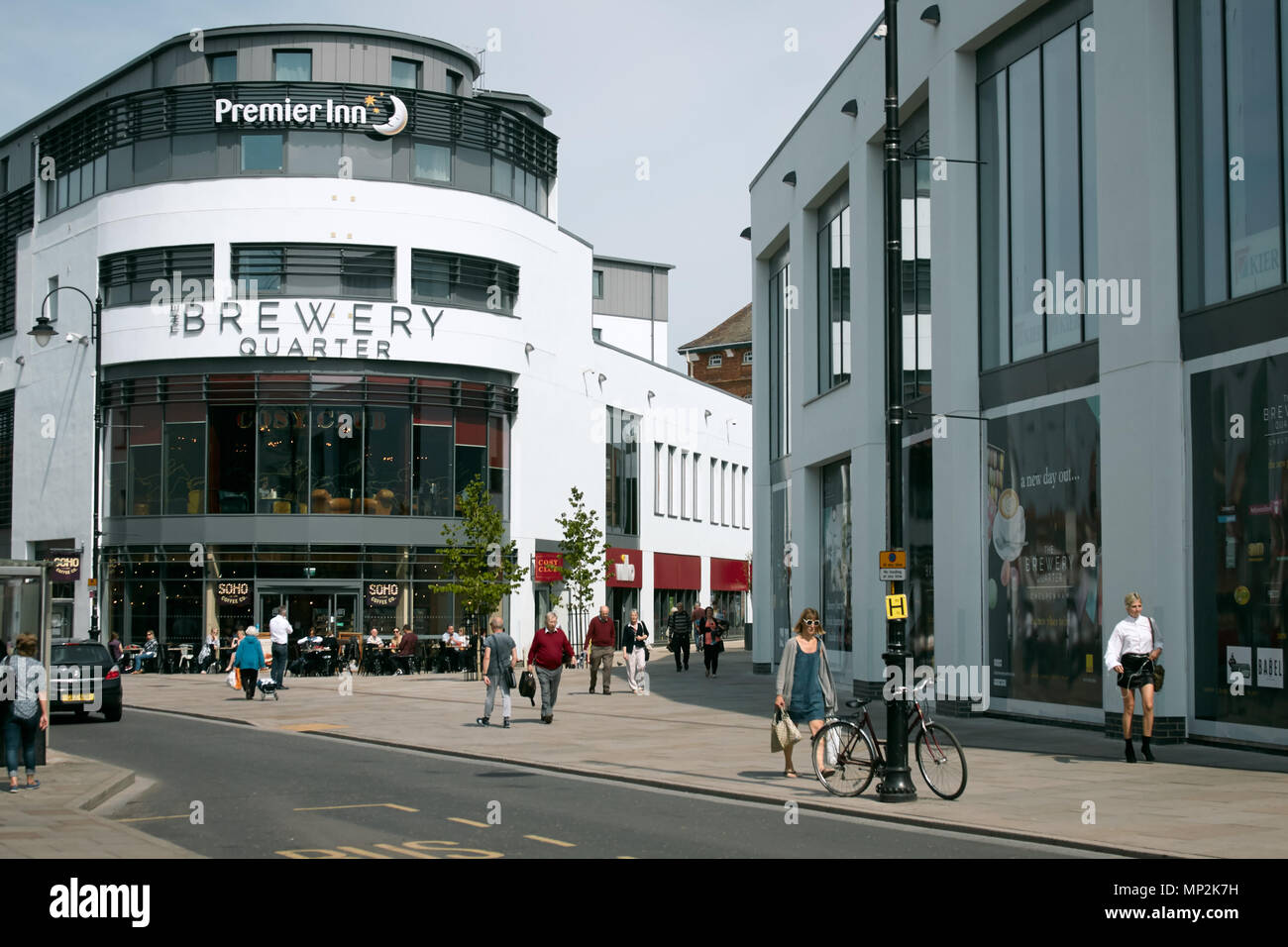 Exterior of the Brewery Quarter retail and leisure development and