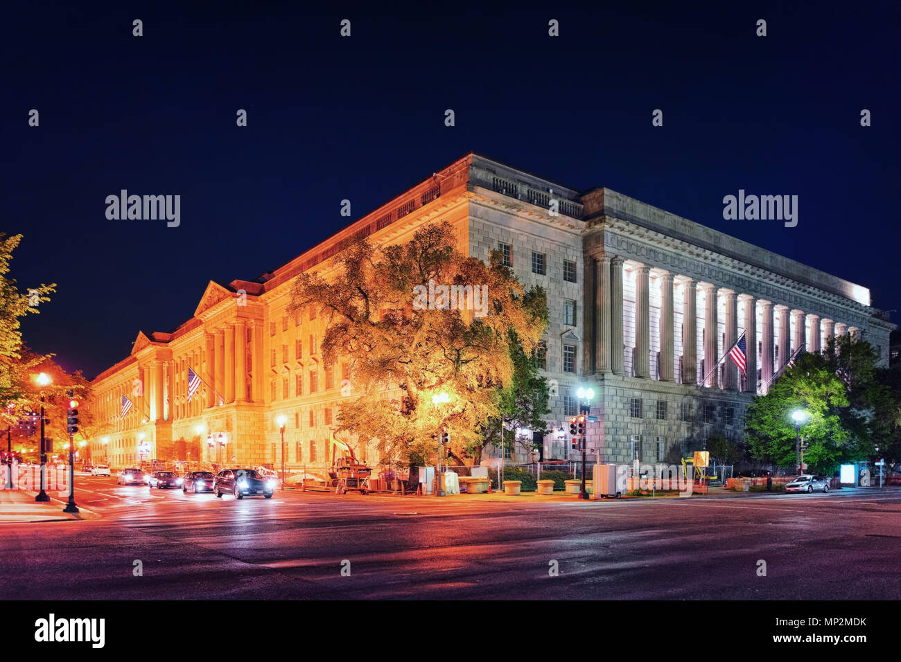 Internal Revenue Service Building in Washington D.C., USA. It is the headquarters for the Internal Revenue Service. It is located in the Federal Trian Stock Photo