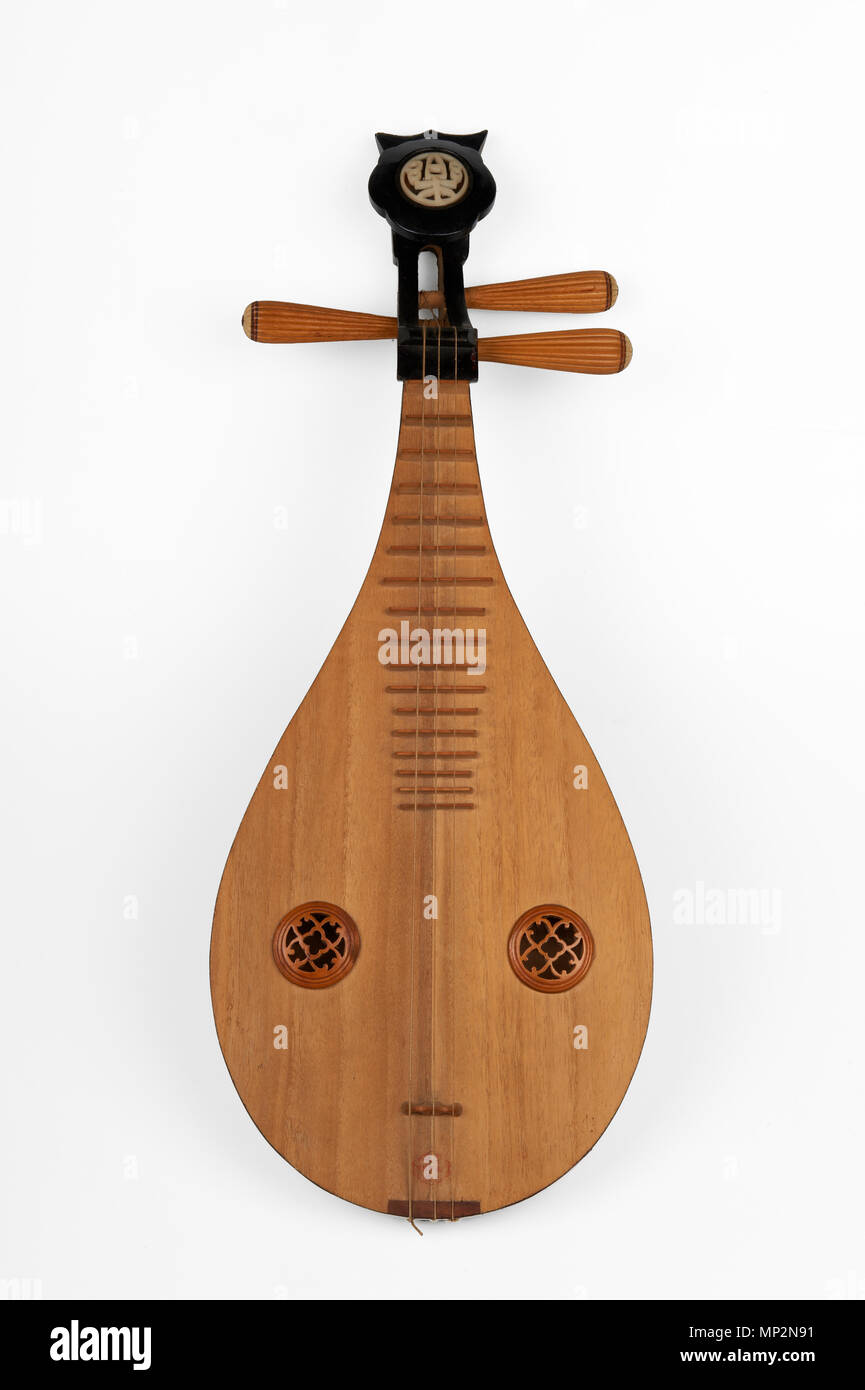 a liuqin a three stringed, Chinese lute Stock Photo - Alamy