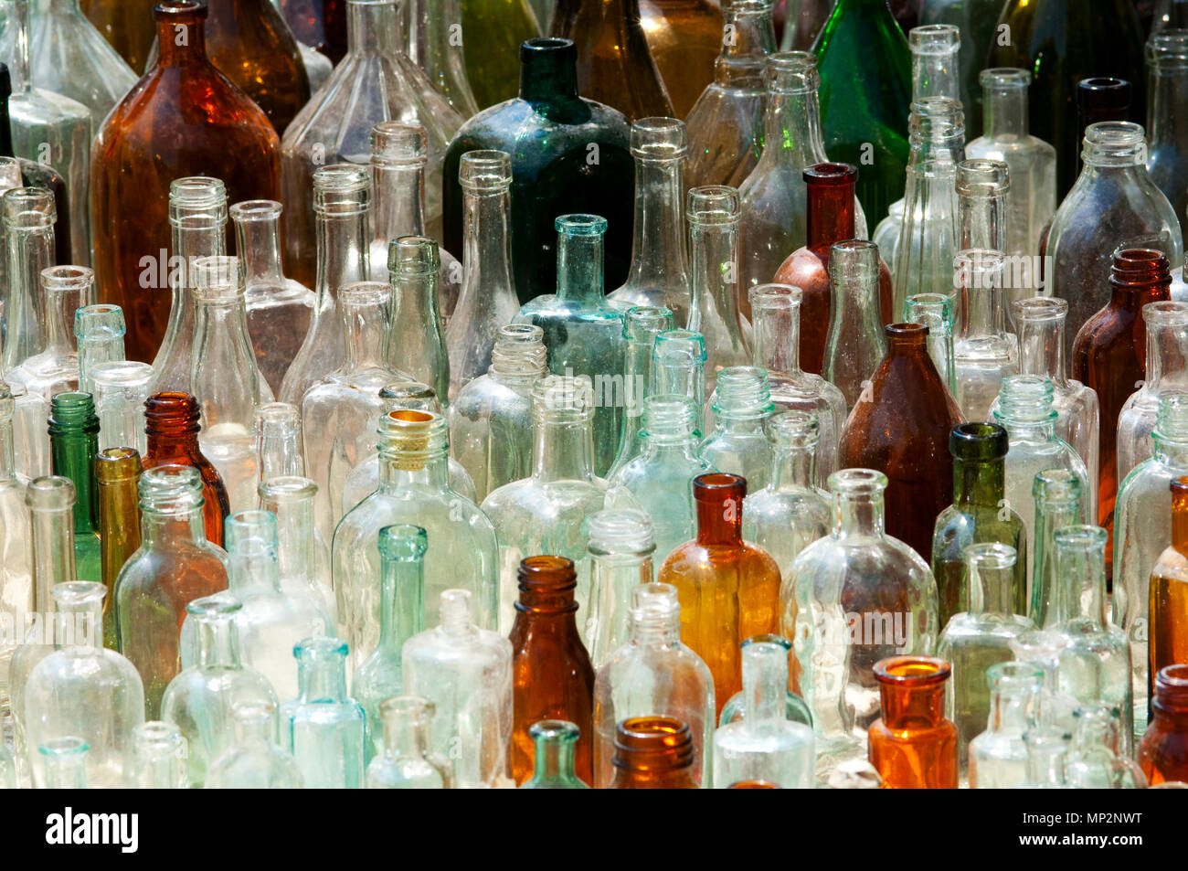 Empty Glass Bottles Stock Photo