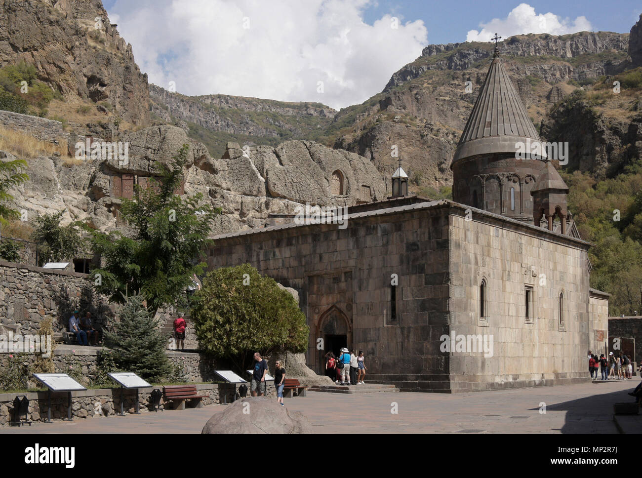 Surp Astvatsatsin Church (Holy Mother of God Church) within the walls of Geghard Monastery (Monastery of the Spear), Garni, Armenia Stock Photo