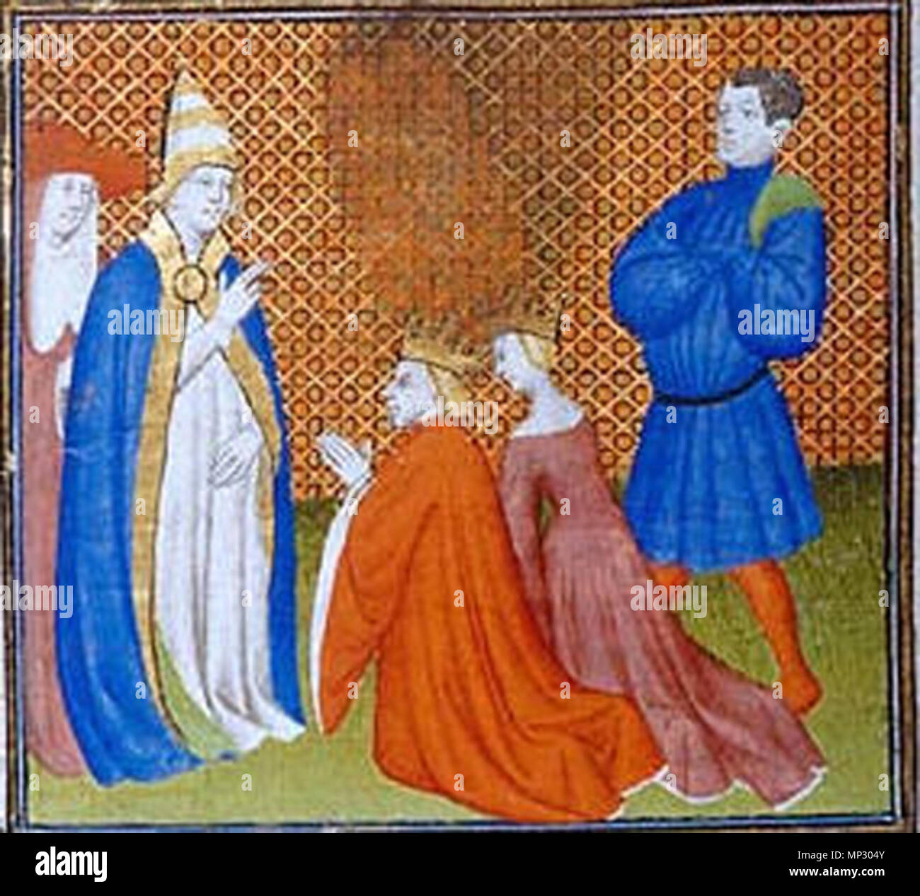 . Čeština: Svatba Karla IV. a Marie Lucemburské . between 1410 and 1412. Anonymous 1152 SvatbaKarel4 MarieLuc Stock Photo
