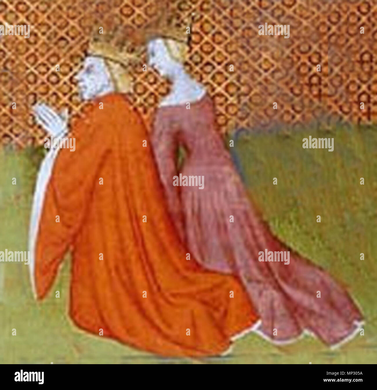 . Čeština: Svatba Karla IV. a Marie Lucemburské . between 1410 and 1412. Anonymous 757 Kare marieLucl Stock Photo