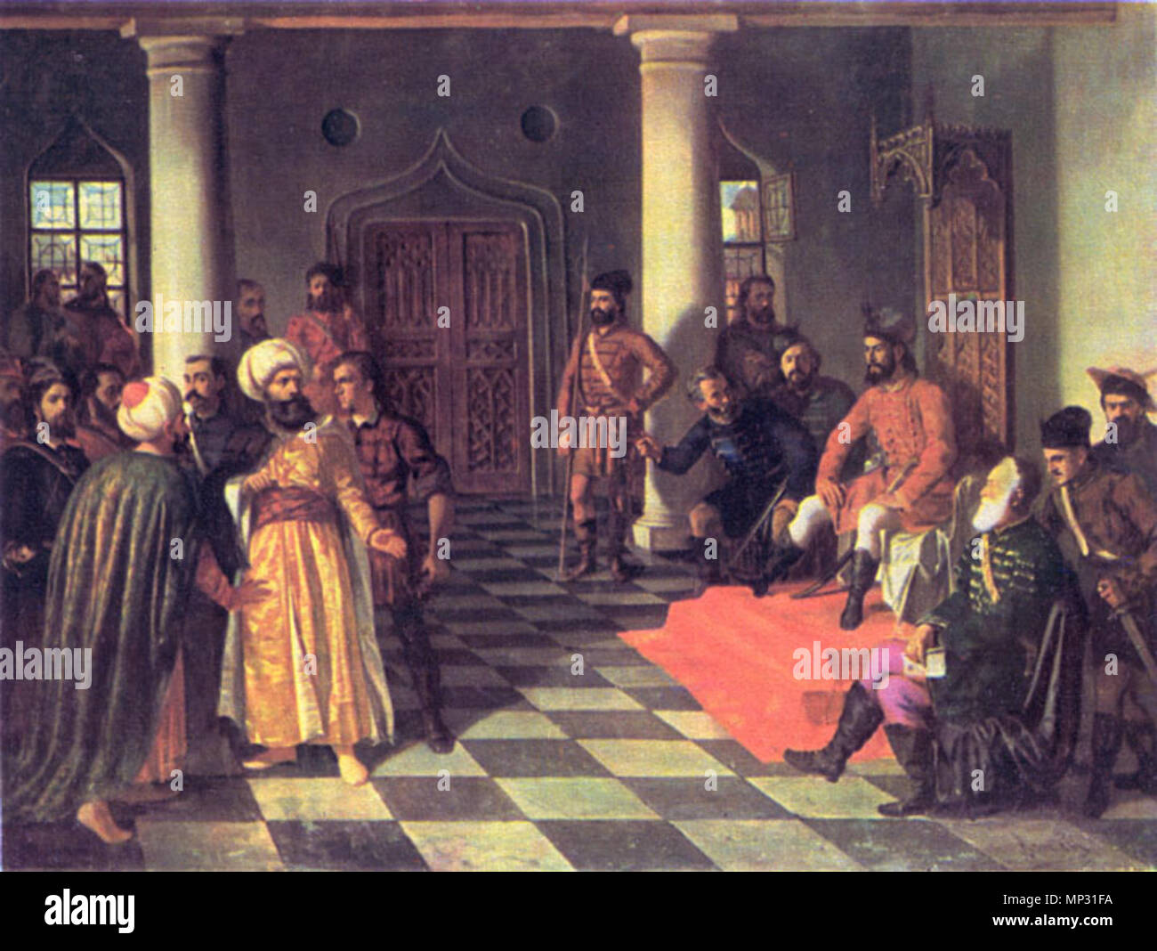 . Vlad the Impaler and the Turkish Envoys     1184 Theodor Aman - Vlad the Impaler and the Turkish Envoys Stock Photo
