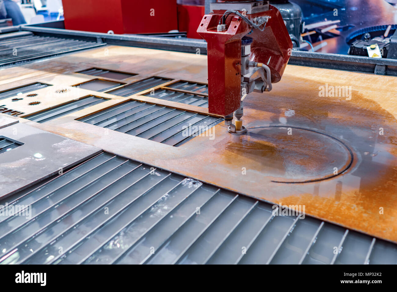CNC water jet cutting machine modern 