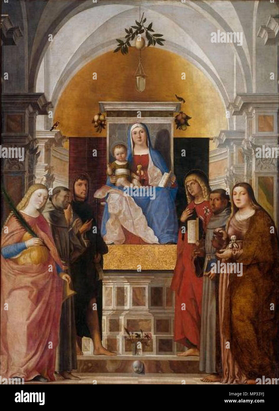 854 Marcello Fogolino Virgen con el Niño y santos Rijksmuseum Stock Photo