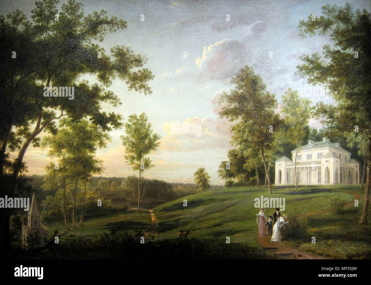 Southeast View of 'Sedgeley Park,' the Country Seat of James Cowles Fisher, Esq.  English: Southeast View of 'Sedgeley Park', the Country Seat of James Cowles Fisher, Esq. . 1819.   1109 Sedgeley Park Stock Photo