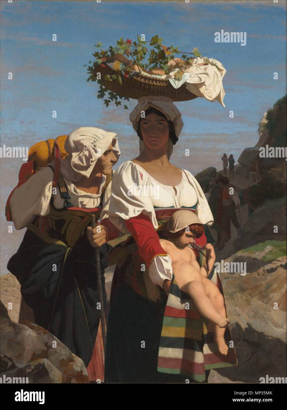 715 Jean-Léon Gérôme, Deux Paysannes italiennes et un enfant Stock Photo