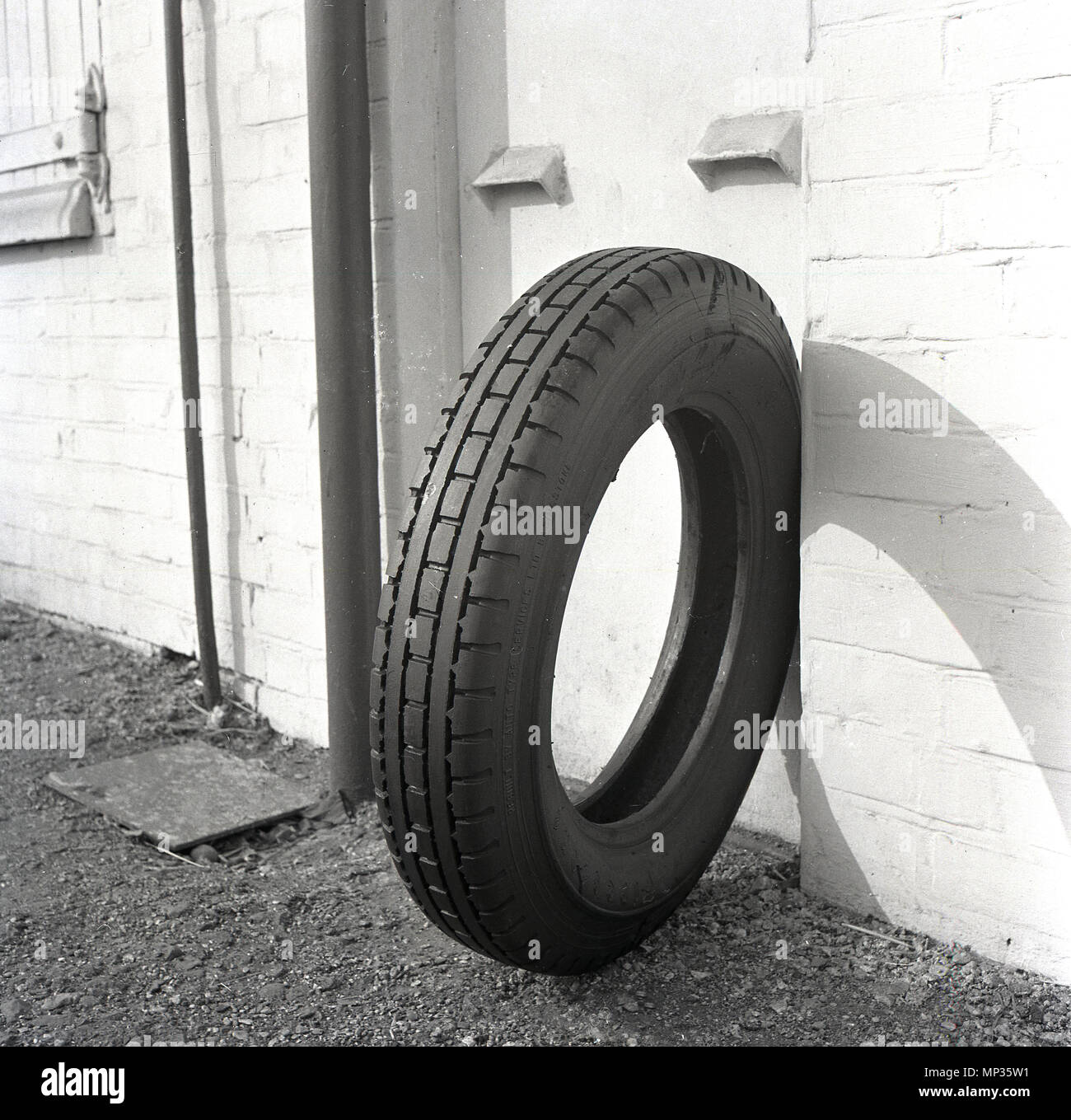 1950s, a newly made solid rubber vehicle outer tyre made by ATS in ...