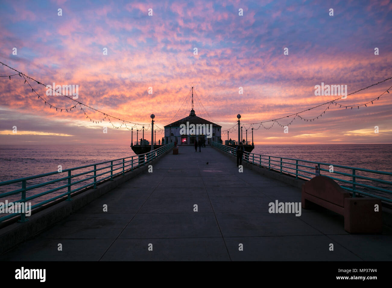 sunset at the pier Stock Photo