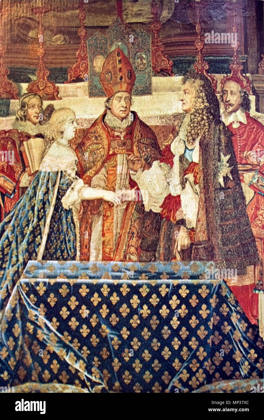 . Marriage of Louis XIV with Marie-Therese of Austria . Unknown date.   864 Marriage of Louis XIV with Marie-Therese of Austria Stock Photo