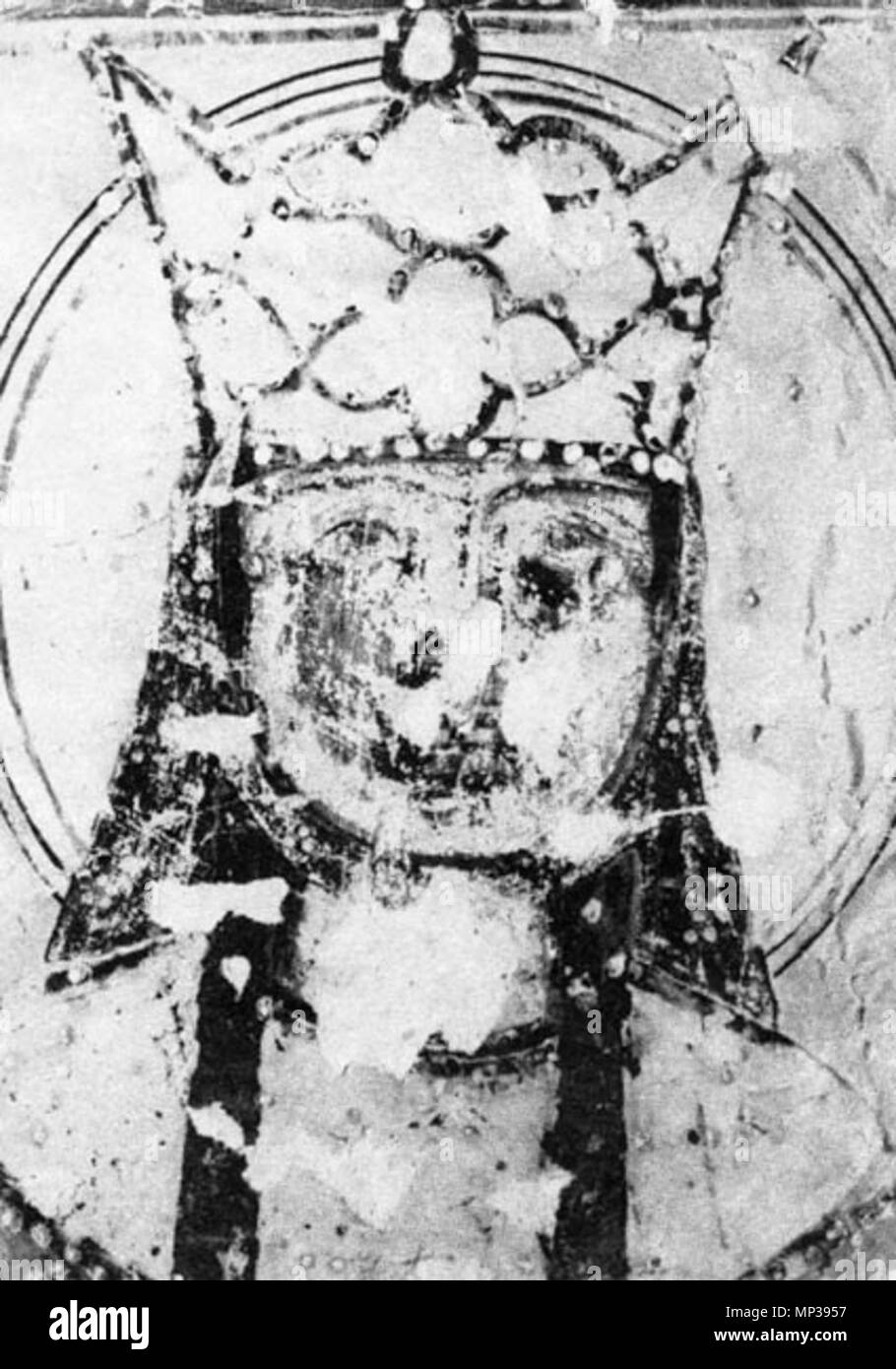 . English: Tamar of Georgia, a mural from the Bertubani monastery. between 1212 and 1213. Unknown 1159 Tamar of Georgia (Bertubani fresco) Stock Photo