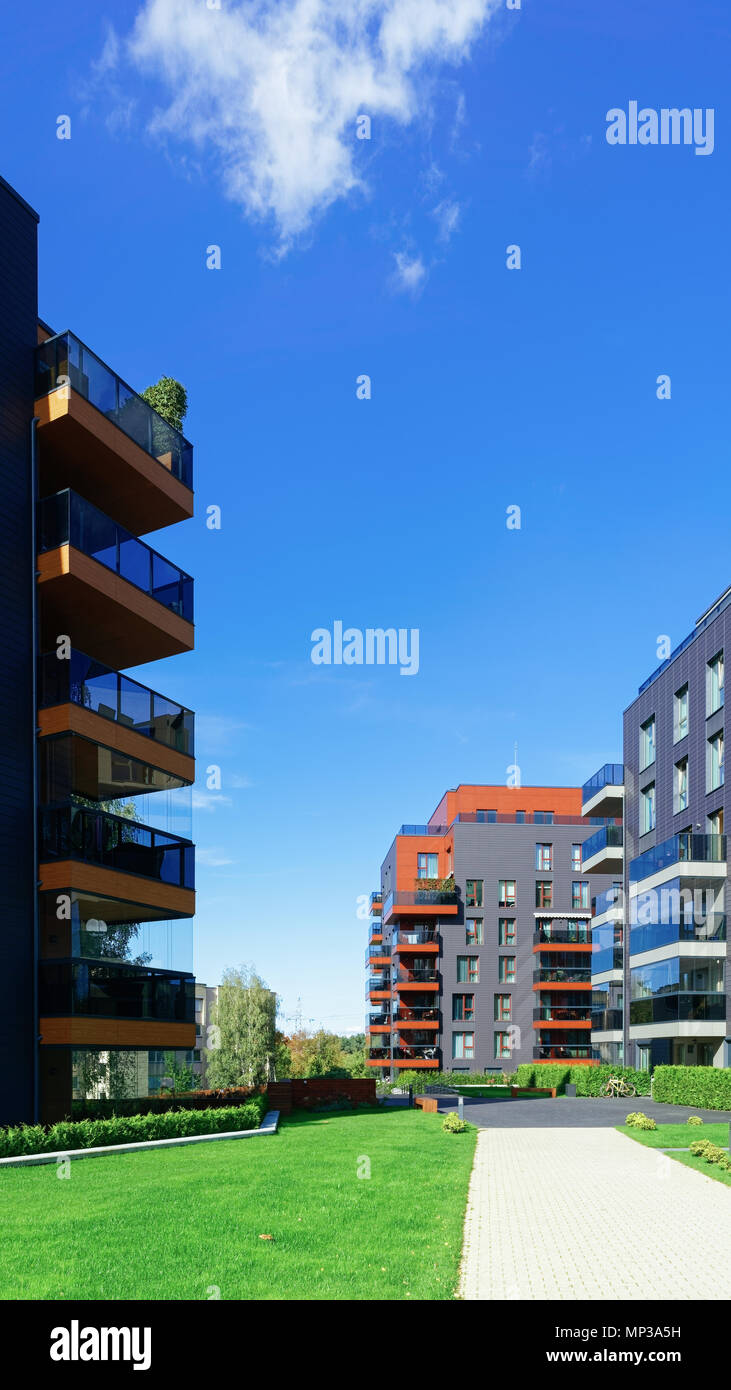 Architectural residential building complex. And outdoor facilities