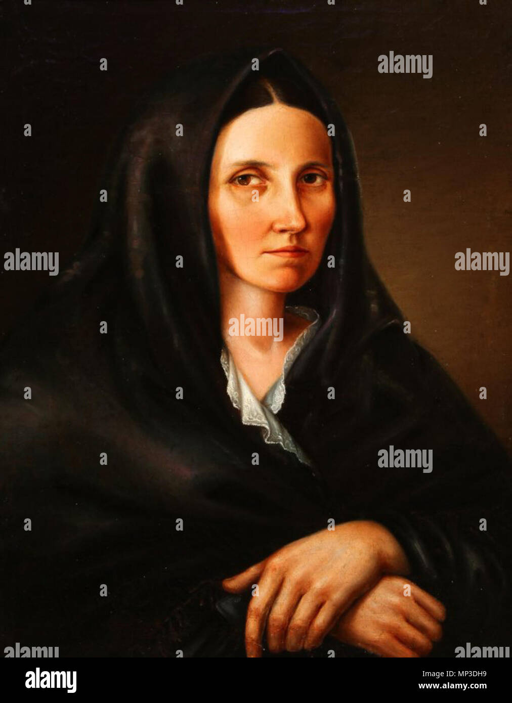 Portrait of the Artist's Mother . Karolina Salkovics (1802–1856) . 1853.   947 Orlai Portrait of the Artist's Mother 1853 Stock Photo