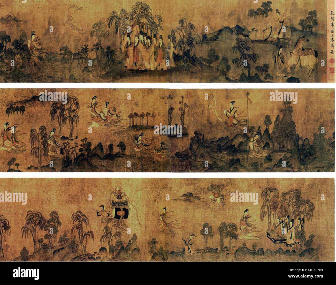English Nymph Of The Luo River 13th Century Song Dynasty Copy Of Original By Gu Kaizhi Ink And Colours On Silk 21 7 X 572 8cm Palace Museum At Beijing China Gu Kaizhi
