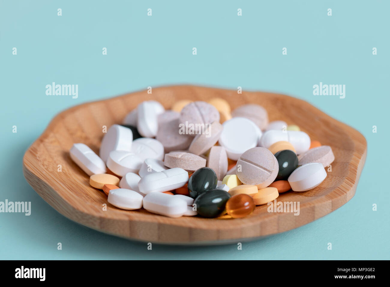 different pills in the bowl Stock Photo Alamy