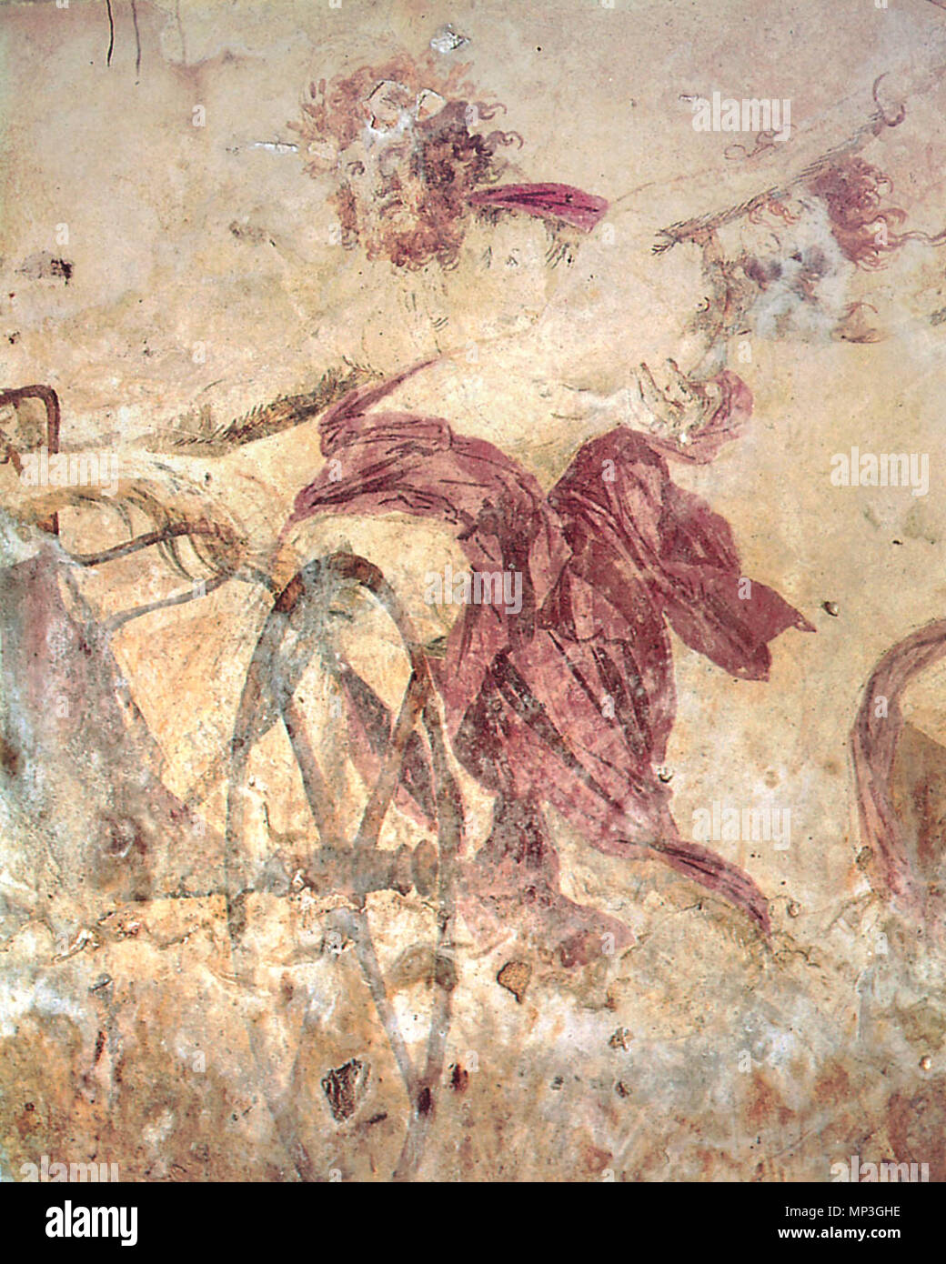 . Hades abducting Persephone, wall painting in the small royal tomb at Verghina (Vergina), Macedonia. 4th century BC (350-200). Unknown 953 Painting vergina Stock Photo
