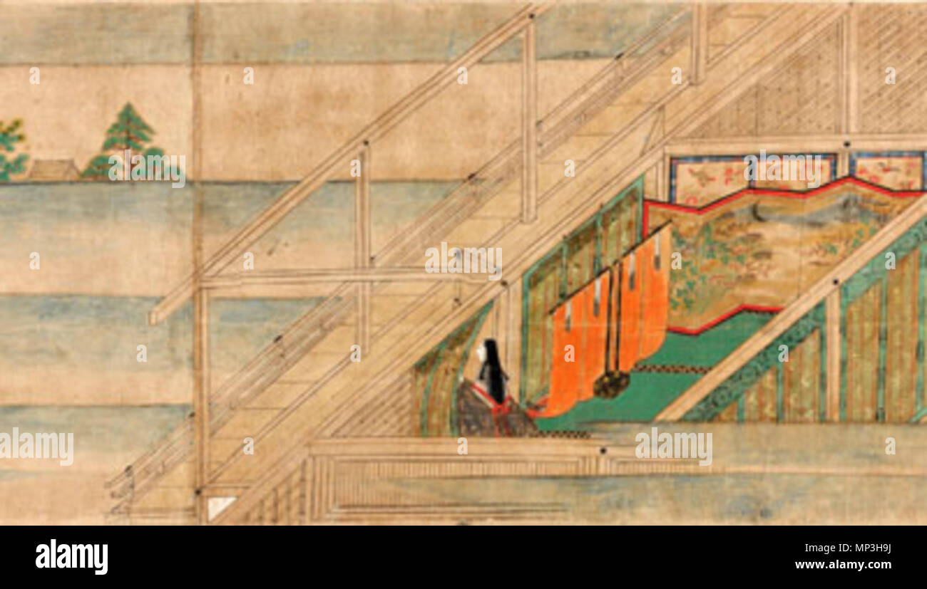 ä½¿ç”¨ã¯1å›žã«é™ã‚‹?ˆæµç”¨ãƒ»è»¢è¼‰ä¸å¯?    . English: Lady Murasaki Shikibu at the Ishiyamadera. Français : Dame Murasaki, auteur du Dit du genji, en retraite au Ishiyamadera. 1497.   Tosa Mitsunobu  (1434–1525)    Description Japanese painter  Date of birth/death 1434 10 June 1525  Location of birth/death Kyoto  Work location Kyoto  Authority control  : Q3042277 VIAF: 23047629 ISNI: 0000 0001 0878 9825 ULAN: 500337139 LCCN: nr93043691 GND: 123370949 WorldCat 676 Ishiyamadera engi emaki - Scroll 4 Section 1 Stock Photo