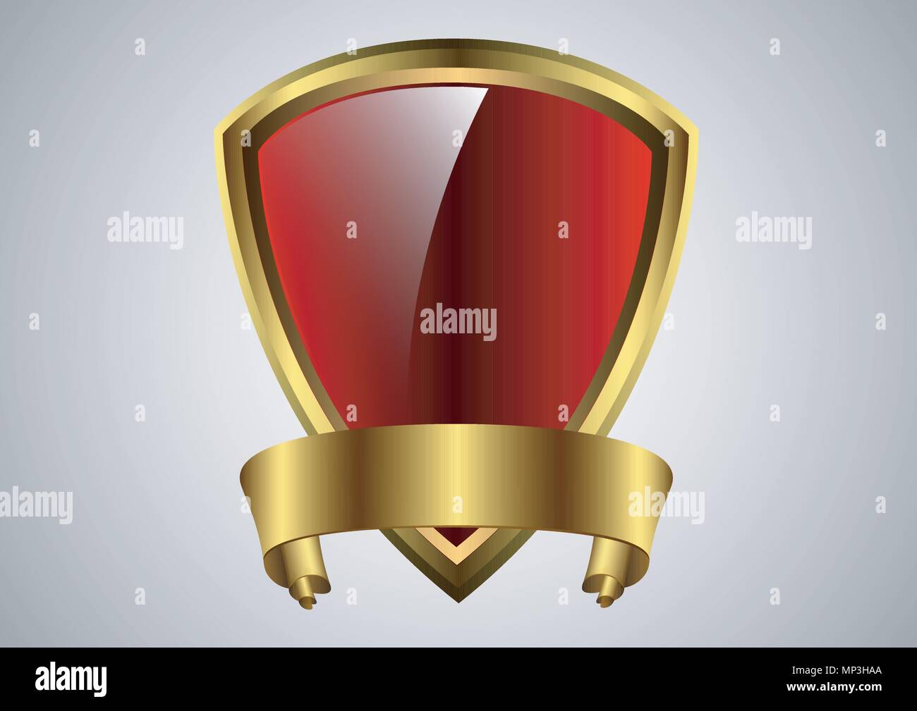 vector design of shield banner gold color Stock Vector