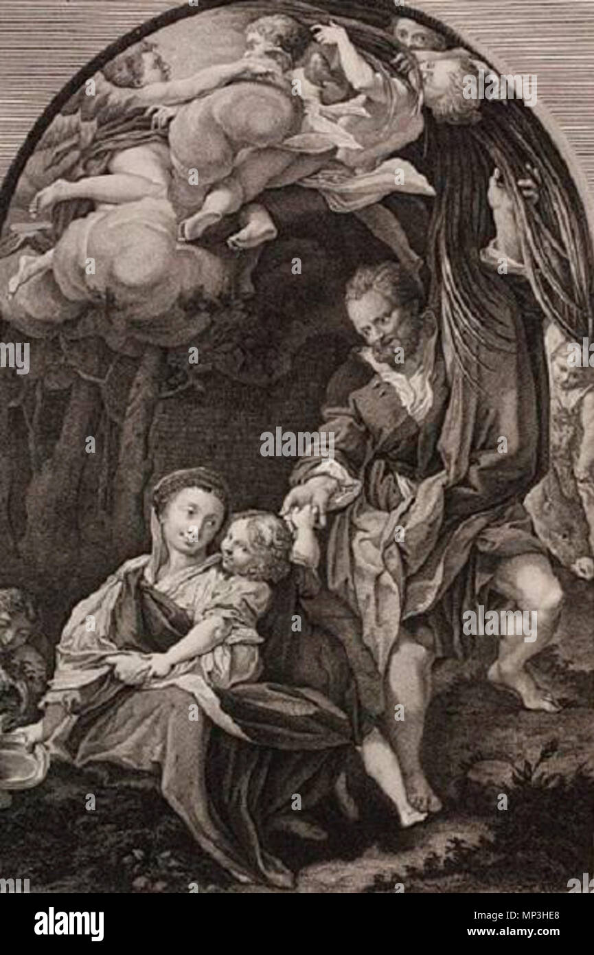 . Italiano: Incisione tratta dalla Madonna della scodella del Correggio. 1778.   Simon Jean François Ravenet  (1737–1821)    Alternative names Ravenet il figlio; Simon Francis, the younger Ravenet; Simon Francis Ravenet the Younger; Simon François, the younger Ravenet; Simon François, le jeune Ravenet; Simon François Ravenet; Simon François, II Ravenet  Description French engraver  Date of birth/death 18 May 1737 16 April 1821  Location of birth/death Paris Parma  Authority control  : Q24685816 VIAF: 247144782711949222739 ULAN: 500054164 NLP: A32225398 RKD: 109794 714 Jean-Francois Ravenet Mad Stock Photo