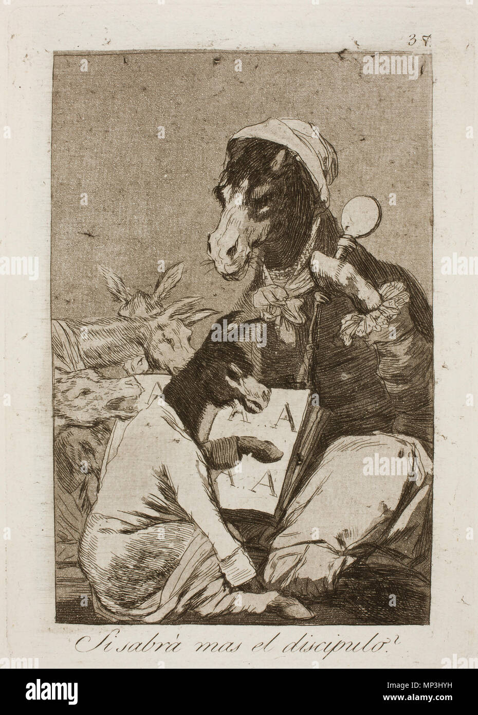 913 Museo del Prado - Goya - Caprichos - No. 37 - Si sabrá mas el discipulo Stock Photo