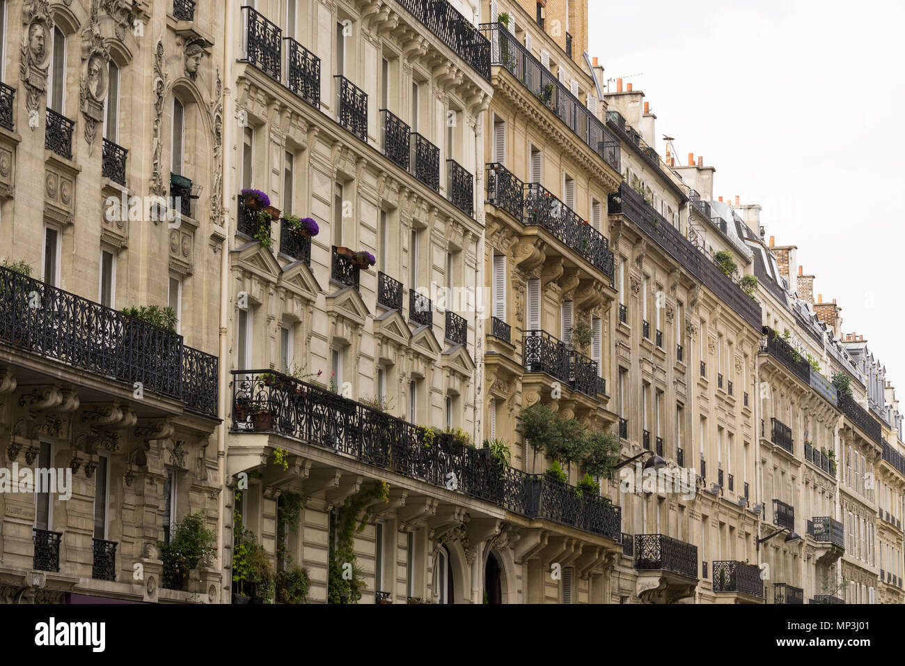 Haussmann style building in Paris, France. Stock Photo