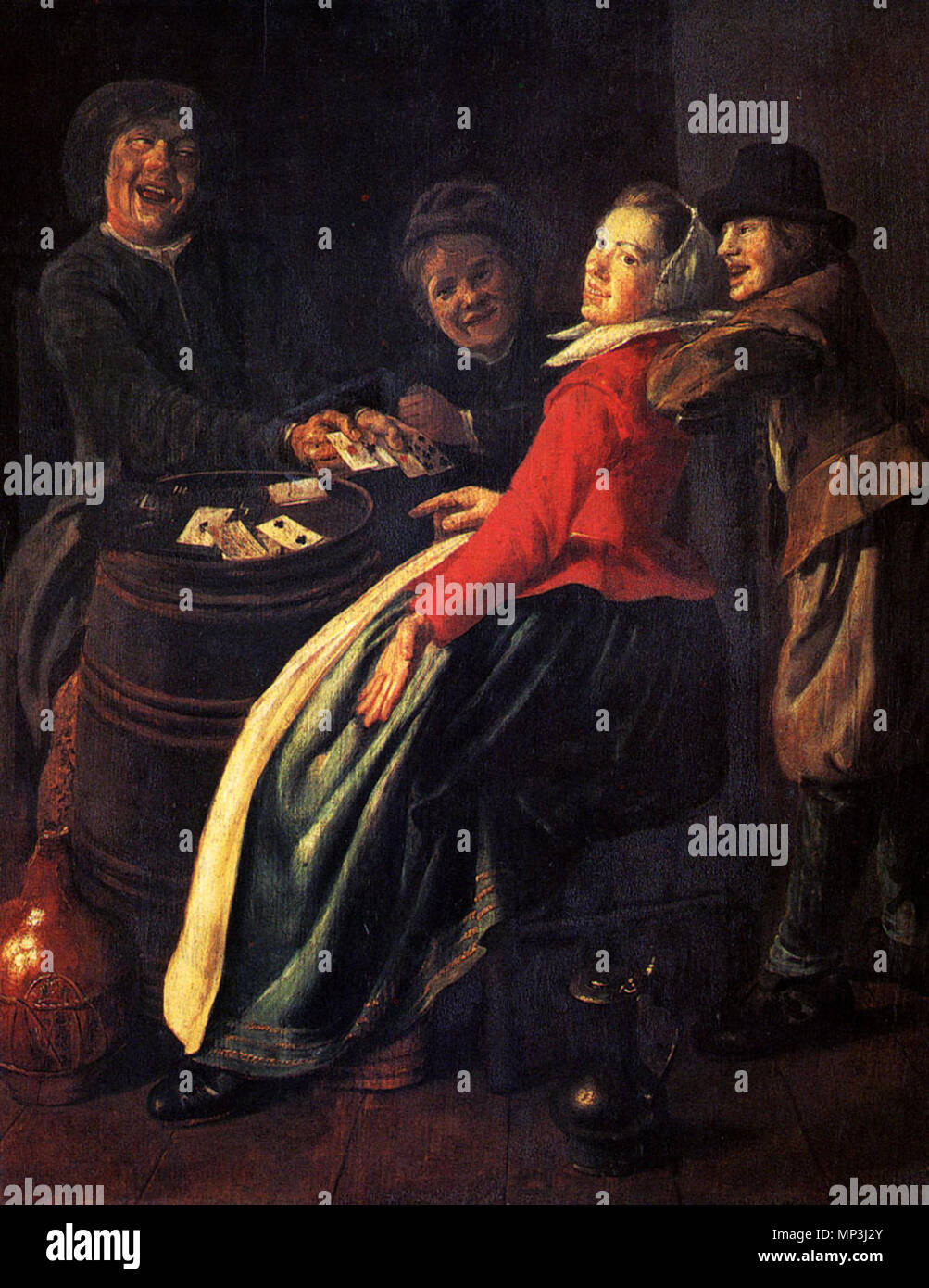 English A Game of Cards 1633. 750 Judith Leyster A Game Of Cards Stock